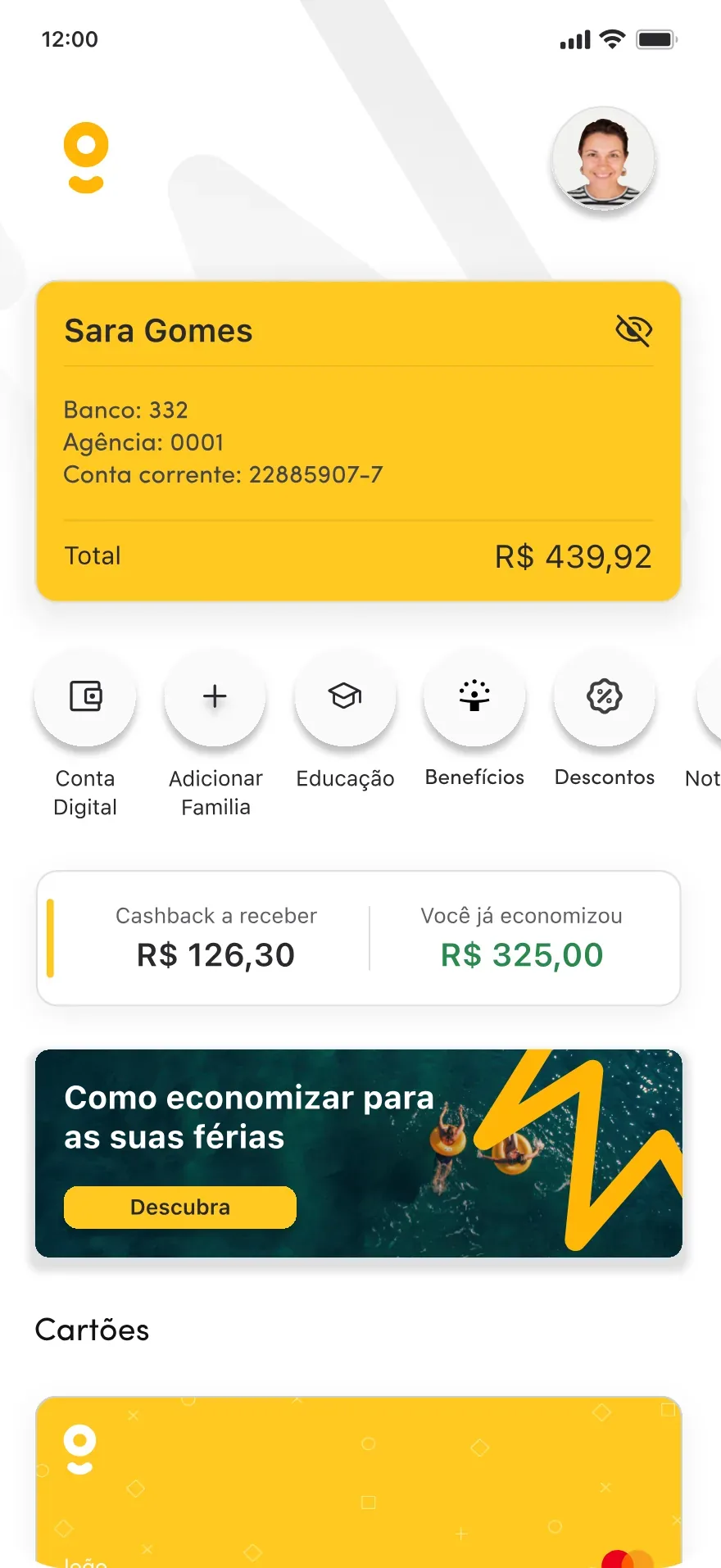 Home do responsável no app Powpay: recarga, limites e acompanhamento dos gastos do filho